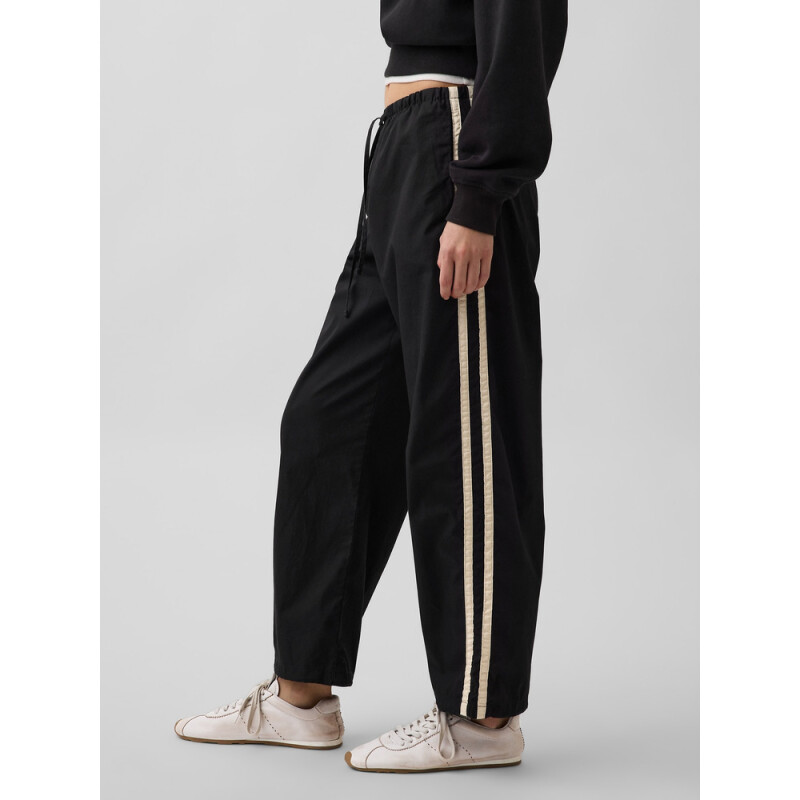 POPLIN SIDE STRIPE PANT TRUE BLACK