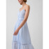 SL EMBRO BTTN FRONT MAXI DRESS CERULEAN BLUE 402