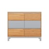 Cómoda 6 Cajones - Madera Maciza Pino/Gris - Square Cómoda 6 Cajones - Madera Maciza Pino/Gris - Square
