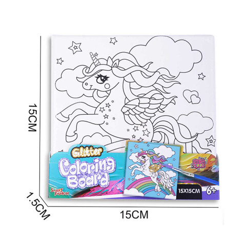 Lienzo para Pintar de Unicornio con Pinturas 15 x 15 cm U