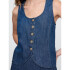 V-SCOOP NECK VEST - DENIM MEDIUM INDIGO 21