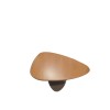 Mesita De Centro de 3 lados tapa madera clara base en hierro color chocolate suave Mesita De Centro de 3 lados tapa madera clara base en hierro color chocolate suave