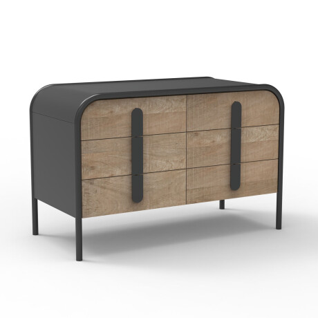 CÓMODA 6 CAJONES MADERA-Y-METAL ARIA