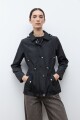 Campera impermeable capucha desmontable negro