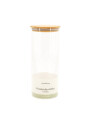 FRASCO VIDRIO TAPA BAMBOO TRANSPARENTE