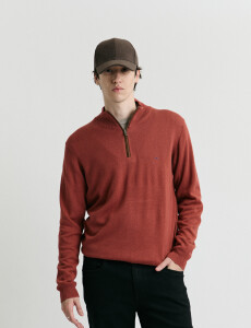 470996 SWEATER MEDIO CIERRE HARRINGTON LABEL Ladrillo