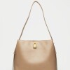 Bolso The Lock en efecto cuero liso Taupe