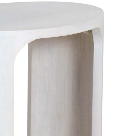 MESA AUXILIAR MADERA BLANCO OVAL