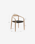 Silla Nina madera maciza de acacia y cuerda negro