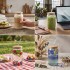Set X4 Vasos De Vidrio Con Tapa Madera Bambu y Sorbetes 400ml IMBACK Set X4 Vasos De Vidrio Con Tapa Madera Bambu y Sorbetes 400ml IMBACK