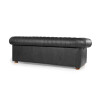 Sillón 100% Cuero - 3 Cuerpos - Chesterfield Negro
