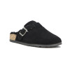 Darkness Zueco Casual Dama Suela Baja /c/hebilla Y Corderito / Negro Negro