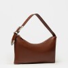 Cartera al hombro Bamboo en cuero graneado Tabaco