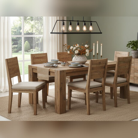 MESA DE COMEDOR EN MADERA MACIZA LÍNEA RÚSTICA MESA DE COMEDOR EN MADERA MACIZA LÍNEA RÚSTICA