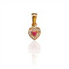 Dije Corazón-Oro bajo-Piedra Rubí y Zirconia-CP8549 conpiedra