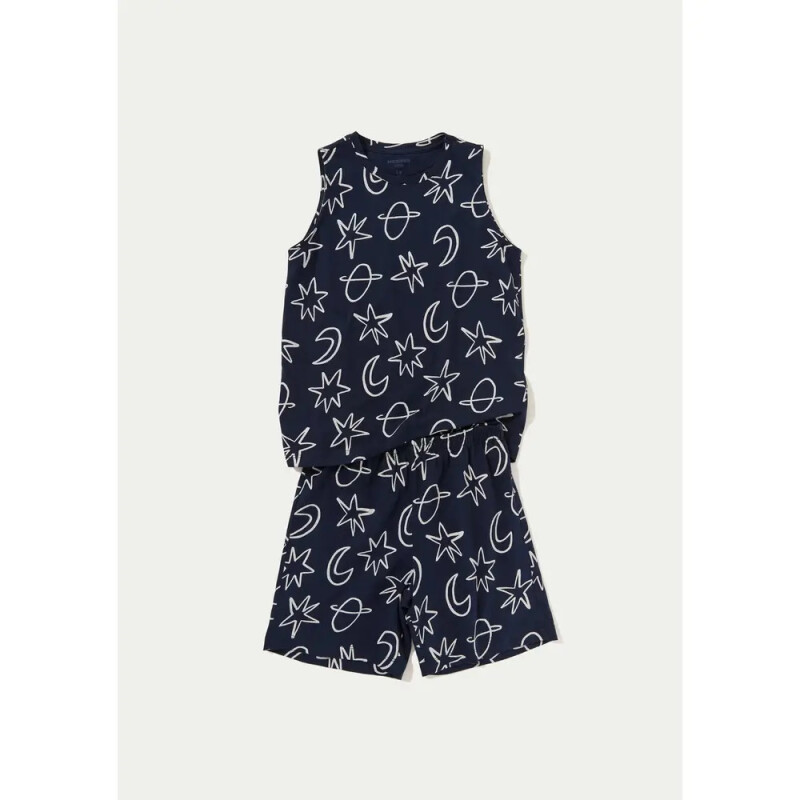 PIJAMA MASC AZUL ESCURO