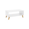 Mesa De Living Minimalista - Madera Maciza - Linea Dublin - Blanca Mesa De Living Minimalista - Madera Maciza - Linea Dublin - Blanca