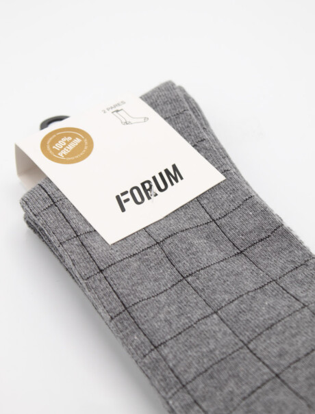 Media Casual Square Pack x 2 Pares Gris Oscuro