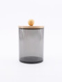 ORGANIZADOR DE ALGODÓN CON TAPA BAMBU GRIS (V)