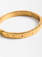 Pulsera Rígida Irregular - Acero Inoxidable dorado