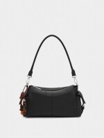 Bolso Bandolera De Nylon Con Colgante negro