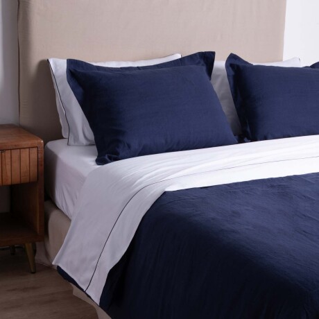FUNDA NÓRDICA 2 PLAZAS LINO-Y-ALGODON AZUL LINEN COTTON MARINO