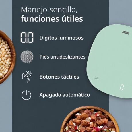Balanza Digital Cocina Verde Kyra ADE Balanza Digital Cocina Verde Kyra ADE