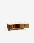 Mueble TV Norlen 3 puertas de chapa de roble acabado tono natural FSC Mix Credit 150 x 40 cm Mueble TV Norlen 3 puertas de chapa de roble acabado tono natural FSC Mix Credit 150 x 40 cm