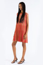 STRIPED TEE KNIT DRESS Fucsia