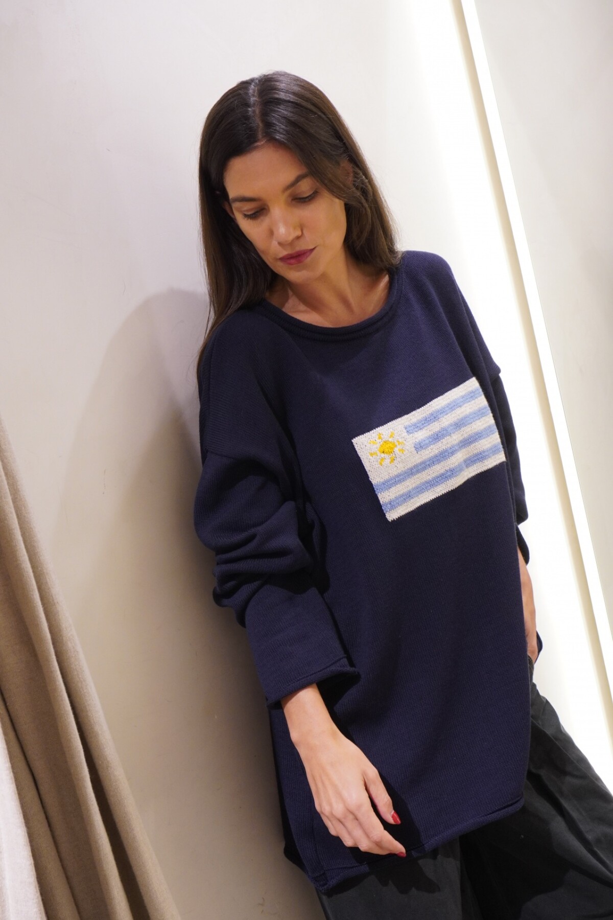 Sweater Flag Uruguay Azul Marino