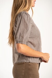 Blusa Gingham Chocolate