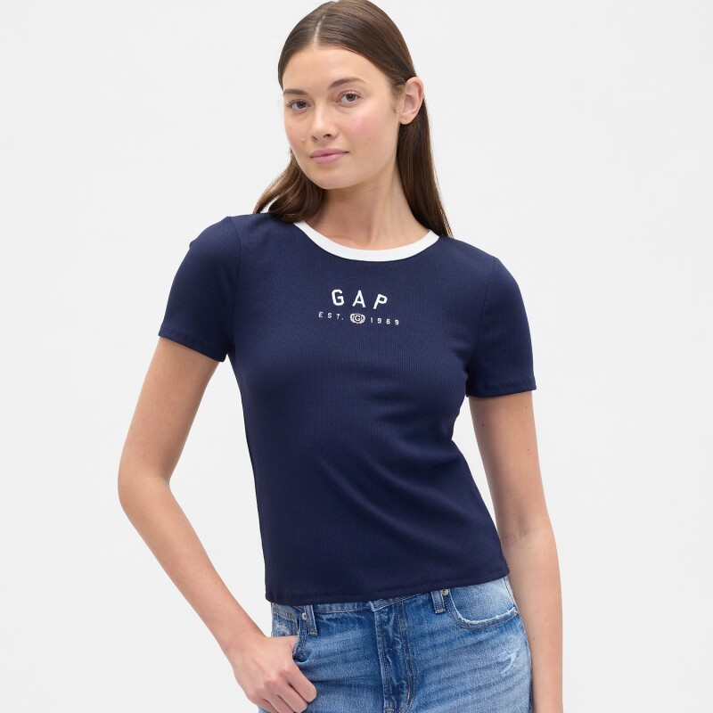 FRCH SS MOD RIB ABBRV TEE NAVY UNIFORM