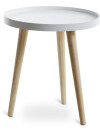 Mesa auxiliar BAKKEBJERG Ø40 blanco/natural Mesa auxiliar BAKKEBJERG Ø40 blanco/natural
