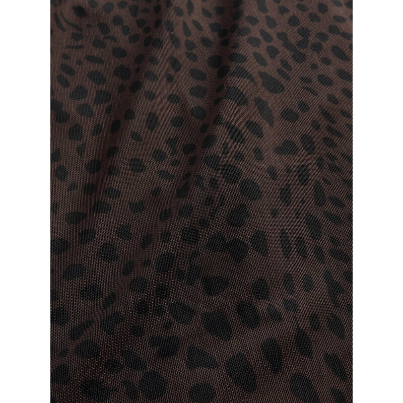 SL MESH RUCHED MINI DRESS LEOPARD