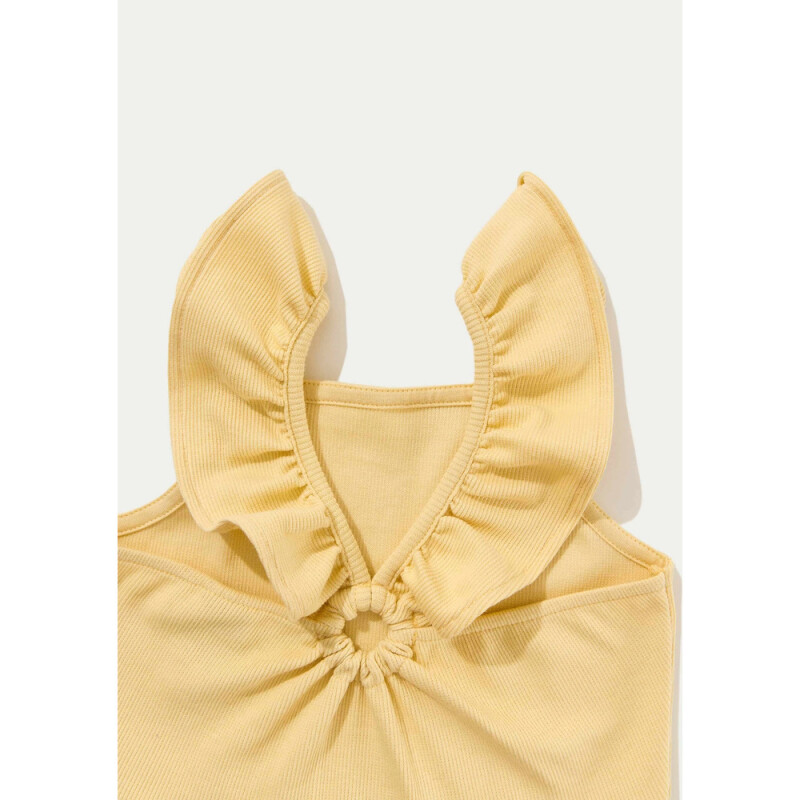 VESTIDO CURTO FEM AMARELO CLARO