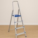 Escalera Plegable de Aluminio Mor 4 Peldaños Escalera Plegable de Aluminio Mor 4 Peldaños