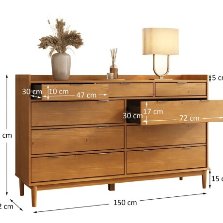 COMODA CAJONERA MADERA MACIZA 9 CAJONES DORMITORIO COMODA CAJONERA MADERA MACIZA 9 CAJONES DORMITORIO