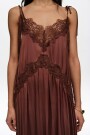 VESTIDO ENCAJE Marron