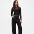LS MESH CREW BLACK