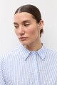 Camisa rayada manga corta celeste