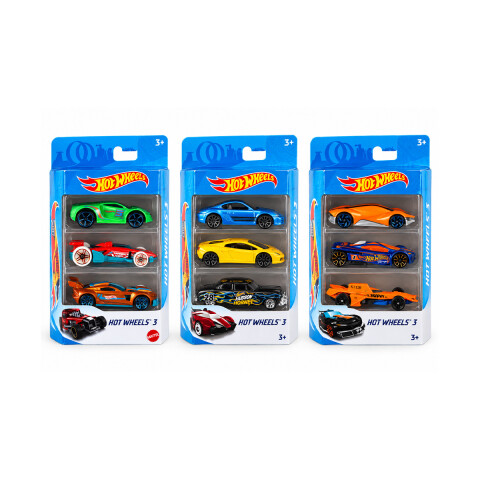 Pack X3 Autos Hot Whels Diseños Surtidos U
