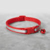 Collar Para Gato Ajustable Reflectivo Con Cascabel ROJO