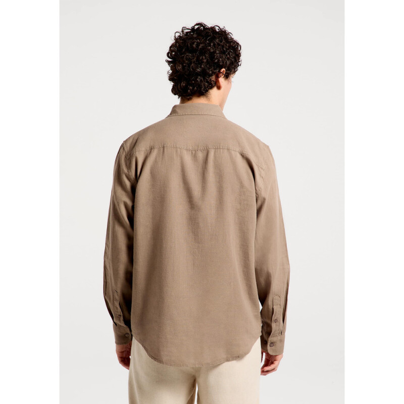 CAMISA ML MASC MARROM MEDIO