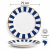 Juego de 6 Platos Llanos de Cerámica Alleanza 29cm Stripe Azul Juego de 6 Platos Llanos de Cerámica Alleanza 29cm Stripe Azul