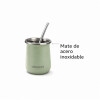 Set Matero Termo Acero Inoxidable 1L + Mate Acero Inoxidable Verde