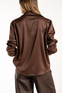 Camisa Saten Chocolate