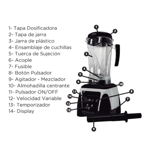 Licuadora Profesional 2 Litros 2200 W 4 HP Turboblender Licuadora Profesional 2 Litros 2200 W 4 HP Turboblender