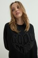 Sweatshirt efecto lavado Good Mood NEGRO