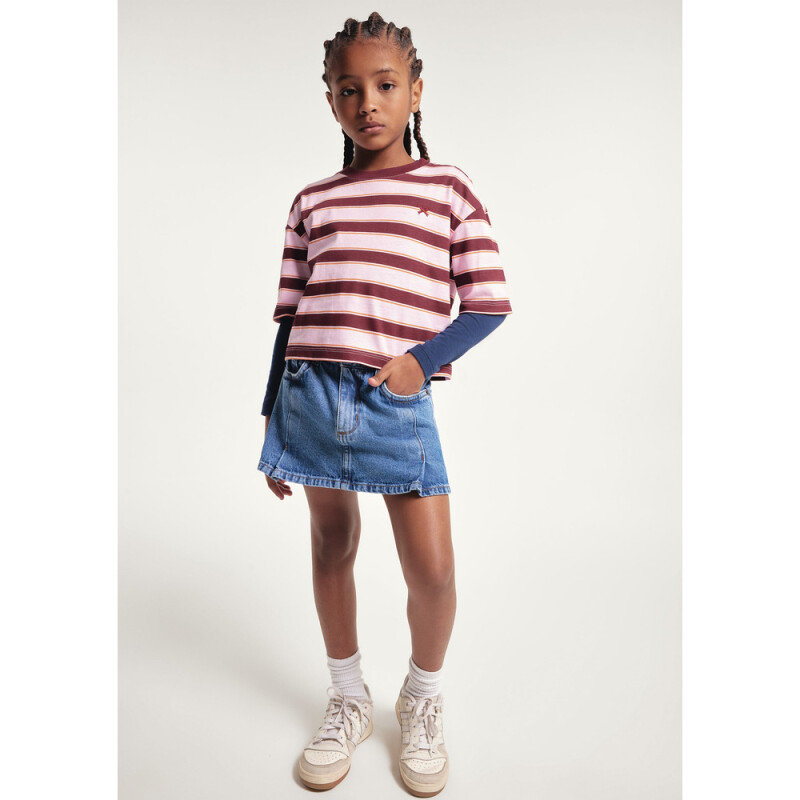 BLUSA MM FEM ROSA COM BORDÔ