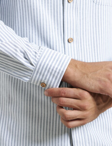 012622 CAMISA HARRINGTON LABEL Gris/natural